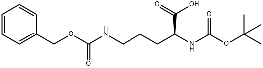 Nα-(tert-ブトキシカルボニル)-Nδ-カルボベンゾキシ-L-オルニチン 化学構造式
