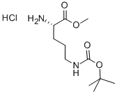 (2S)-2-氨基-5-[(叔丁氧羰基)氨基]戊酸甲酯盐酸盐 结构式