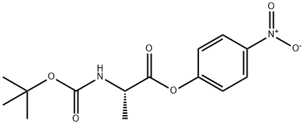 N-(tert-ブチルオキシカルボニル)-L-アラニンp-ニトロフェニル 化学構造式