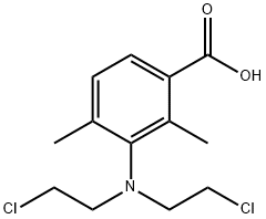 3-[ビス(2-クロロエチル)アミノ]-2,4-ジメチル安息香酸 化学構造式