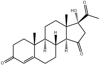 17-ヒドロキシプレグナ-4-エン-3,15,20-トリオン 化学構造式