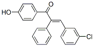 3-(3-chlorophenyl)-1-(4-hydroxyphenyl)-2-phenyl-prop-2-en-1-one Struktur