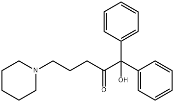 1-Hydroxy-1,1-diphenyl-5-piperidino-2-pentanone Struktur