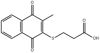 3-[(1,4-ジヒドロ-3-メチル-1,4-ジオキソナフタレン-2-イル)チオ]プロピオン酸 化学構造式