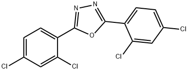 ビス(2,4-ジクロロフェニル)-1,3,4-オキサジアゾール 化学構造式