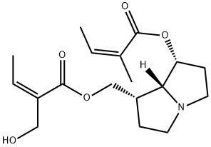 (Z)-2-(ヒドロキシメチル)-2-ブテン酸[(1S,7aα)-7β-[[(Z)-2-メチル-2-ブテノイル]オキシ]ヘキサヒドロ-1H-ピロリザイン]-1β-イルメチル 化学構造式