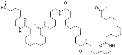 十二酸与1,6-己二胺的聚合物,24936-74-1,结构式