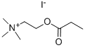 2-(プロピオニルオキシ)-N,N,N-トリメチルエタンアミニウム·ヨージド 化学構造式