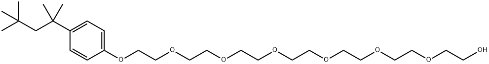 20-(4-tert-オクチルフェノキシ)-3,6,9,12,15,18-ヘキサオキサイコサン-1-オール 化学構造式