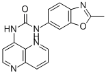 N-(2-METHYL-6-BENZOXAZOLYL)-N'-1,5-NAPHTHYRIDIN-4-YL UREA Structure