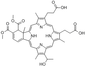 23H,25H-Benzo[b]porphine-9,13-dipropanoic acid, 4,4a-dihydro-18-(1-hydroxyethyl)-3,4-bis(methoxycarbonyl)-4a,8,14,19-tetramethyl-|