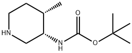 Carbamic acid, [(3S,4S)-4-methyl-3-piperidinyl]-, 1,1-dimethylethyl ester (9CI) Structure