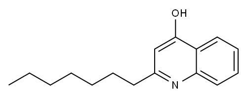 2-ヘプチル-4-キノリノール 化学構造式