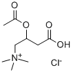 rac-(R*)-2-(アセチルオキシ)-3-カルボキシ-N,N,N-トリメチル-1-プロパンアミニウム·クロリド 化学構造式
