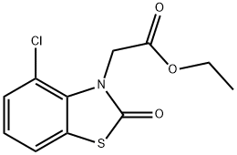 4-クロロ-2,3-ジヒドロ-2-オキソベンゾチアゾール-3-酢酸エチル 化学構造式