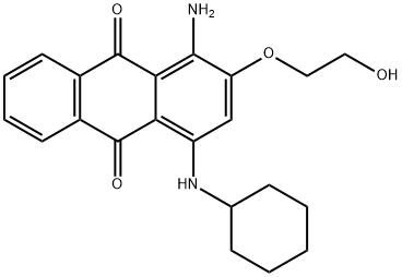 1-amino-4-(cyclohexylamino)-2-(2-hydroxyethoxy)anthraquinone  Structure