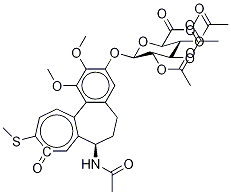 3-DeMethyl Thiocolchicine 2-O-(2,3,4-Tri-O-acetyl-β-D-glucuronide Methyl Ester) Structure
