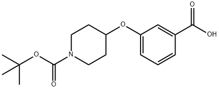 3-(1-BOC-4-哌啶氧基)苯甲酸, 250681-69-7, 结构式