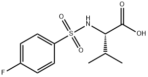2-(4-フルオロベンゼンスルファミド)-3-メチル酪酸 化学構造式