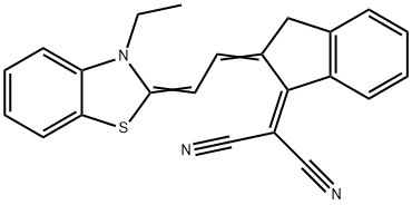 ((2E)-2-[(2Z)-2-(3-ETHYL-1,3-BENZOTHIAZOL-2(3H)-YLIDENE)ETHYLIDENE]-2,3-DIHYDRO-1H-INDEN-1-YLIDENE)MALONONITRILE 结构式