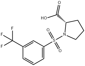 1-{[3-(トリフルオロメチル)フェニル]スルホニル}-2-ピロリジンカルボン酸 化学構造式