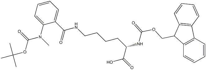 N6-[2-[(叔丁氧羰基)甲基氨基]苯甲酰基]-N2-[(9H-芴-9-基甲氧基)羰基]-L-赖氨酸, 251103-43-2, 结构式