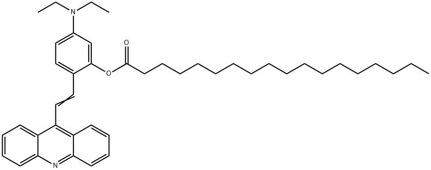 ステアリン酸2-[2-(9-アクリジニル)ビニル]-5-(ジエチルアミノ)フェニル 化学構造式