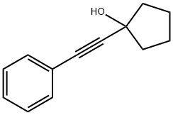 1-(フェニルエチニル)シクロペンタン-1-オール 化学構造式