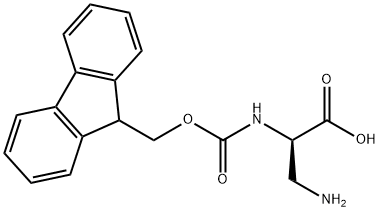 3-氨基-N-[(9H-芴-9-基甲氧基)羰基]-D-丙氨酸 结构式