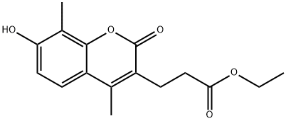 Ethyl 3-(7-hydroxy-4,8-dimethyl-2-oxo-2H-chromen-3-yl)propanoate Struktur