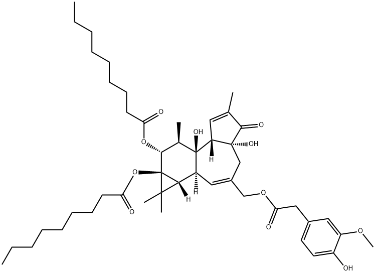 ホルボール12,13-ジノナノアート20-ホモバニラート 化学構造式