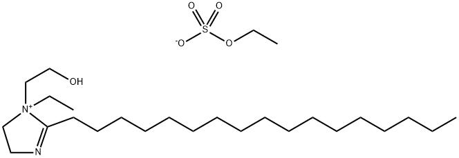 1-ethyl-2-heptadecyl-4,5-dihydro-1-(2-hydroxyethyl)-1H-imidazolium ethyl sulphate Struktur