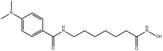4-(ジメチルアミノ)-N-[7-(ヒドロキシアミノ)-7-オキソヘプチル]ベンズアミド 化学構造式