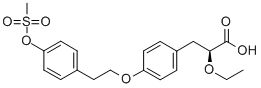 (S)-2-ETHOXY-3-[4-[2-(4-METHANESULFONYLOXY-PHENYL)-ETHOXY]-PHENYL]-PROPIONIC ACID Struktur