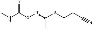 [1-(2-cyanoethylsulfanyl)ethylideneamino] N-methylcarbamate Structure
