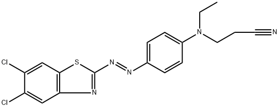 3-[[4-[(5,6-ジクロロベンゾチアゾール-2-イル)アゾ]フェニル]エチルアミノ]プロパンニトリル 化学構造式