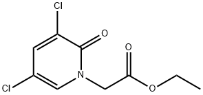 3,5-ジクロロ-2-オキソ-1,2-ジヒドロ-1-ピリジン酢酸エチル 化学構造式