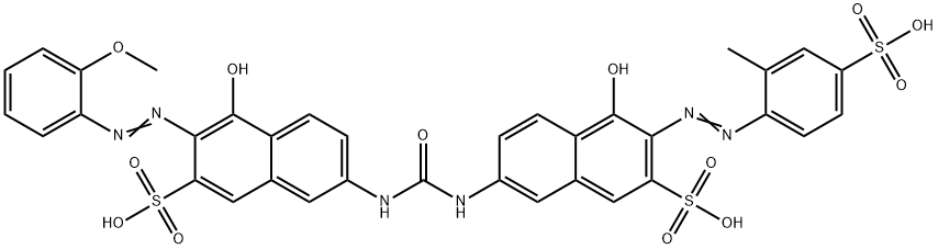 7-[[[[6-[(o-anisyl)azo]-5-hydroxy-7-sulpho-2-naphthyl]amino]carbonyl]amino]-4-hydroxy-3-[(2-methyl-4-sulphophenyl)azo]naphthalene-2-sulphonic acid Struktur