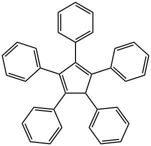 1,2,3,4,5-ペンタフェニル-1,3-シクロペンタジエン 化学構造式