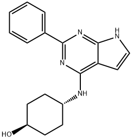 (1R,4R)-4-(2-苯基-7H-吡咯并[2,3-D]嘧啶-4-氨基)环己醇, 251945-92-3, 结构式