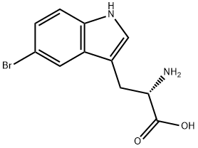 (2S)-2-amino-3-(5-bromo-1H-indol-3-yl)propanoic acid Struktur