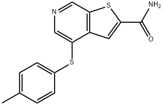 4-[(4-甲基苯基)硫基]噻吩并[2,3-C]吡啶-2-甲酰胺, 251992-66-2, 结构式