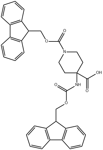 1,4-Piperidinedicarboxylicacid,4-[[(9H-fluoren-9-ylmethoxy)carbonyl]amino]-,1-(9H-fluoren-9-ylmethyl)ester(9CI) Struktur