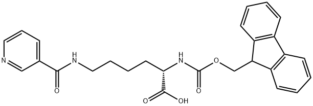 Fmoc-Lys(nicotinoyl)-OH 化学構造式