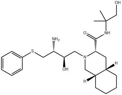 (3S,4aS,8aS)-2-[(2R,3R)-3-[(3-Amino-2-hydroxy-4-phenythiobutyl]-decahydro-N-(2-hydroxy-1,1-dimethylethyl)-3-isoquinolinecarboxamide, 252186-41-7, 结构式