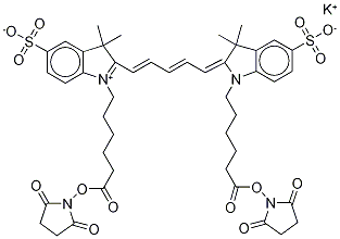 CYANINE 5 BIHEXANOIC ACID DYE, SUCCINIMIDYL ESTER, POTASSIUM SALT 结构式