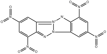 [2,4,8,10-テトラニトロ-5H-ベンゾトリアゾロ[2,1-a]ベンゾトリアゾール-6-イウム]-5-イド 化学構造式