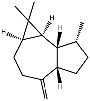 (1aβ,4aα,7aα,7bβ)-デカヒドロ-4-メチレン-1,1,7β-トリメチル-1H-シクロプロパ[e]アズレン 化学構造式