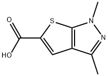 1,3-ジメチル-1H-チエノ[2,3-C]ピラゾール-5-カルボン酸 化学構造式