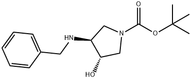 (3S,4S)-N-Boc-3-(benzylamino)-4-hydroxypyrrolidine Structure